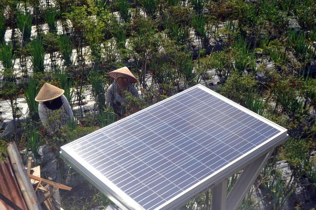 Penggunaan energi terbarukan seperti energi surya akan menurunkan polusi udara. (ANTARA FOTO/IGGOY EL FITRA/FOC)